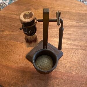 Vintage Shaving Set with Brush, Shaver, and Soap